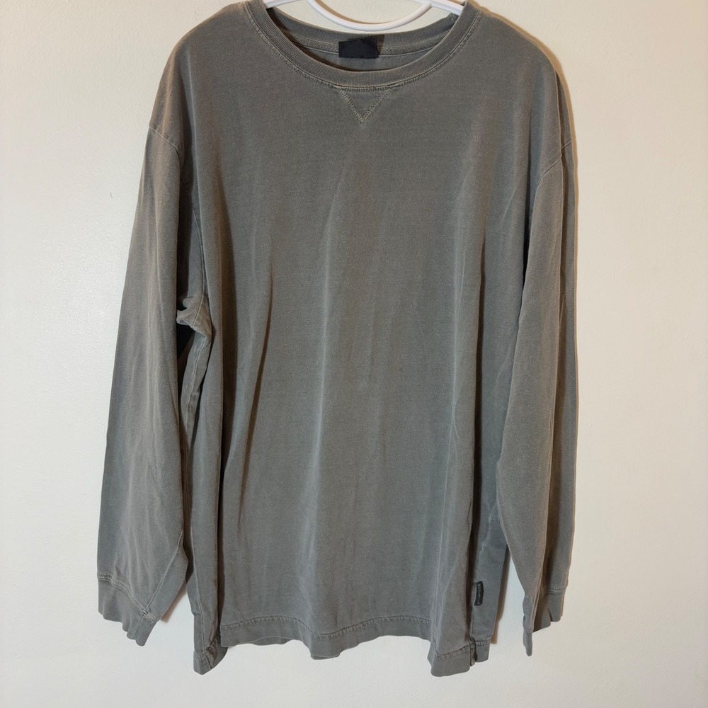 Woolrich Long Sleeve T-Shirt Mens Large Gray 8003 Cotton Crew Neck
